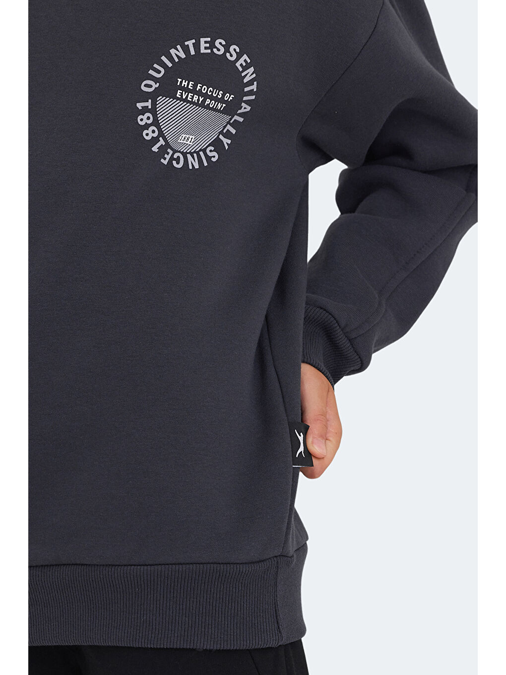LONE Unisex Çocuk Koyu Gri Sweatshirt-3