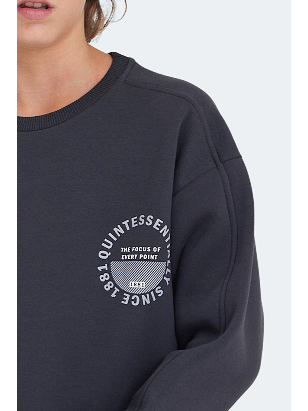 LONE Unisex Çocuk Koyu Gri Sweatshirt-4