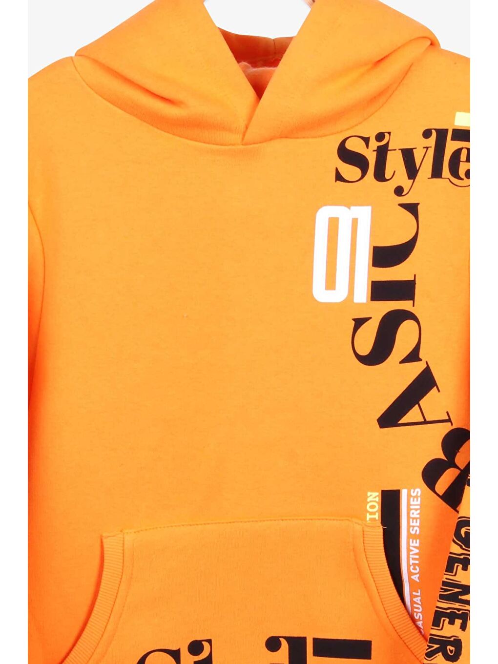 Erkek Çocuk Sweatshirt Baskılı Kapüşonlu Hardal Sarı (9-12 Yaş)-2