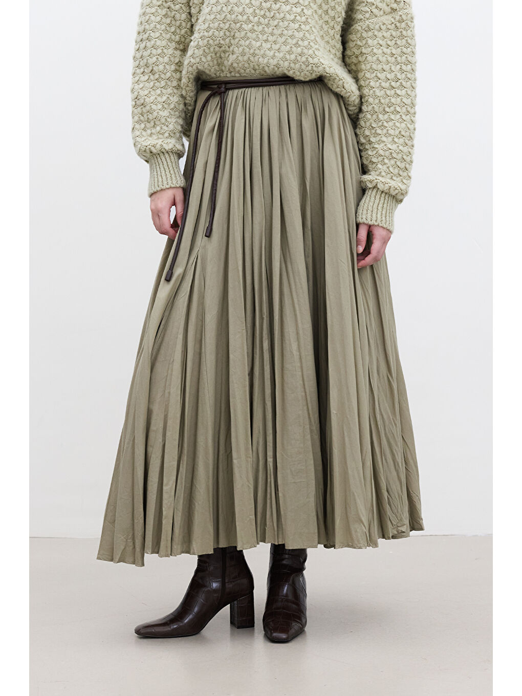 Yeşil Pılıse Maxı Etek Çağla-3