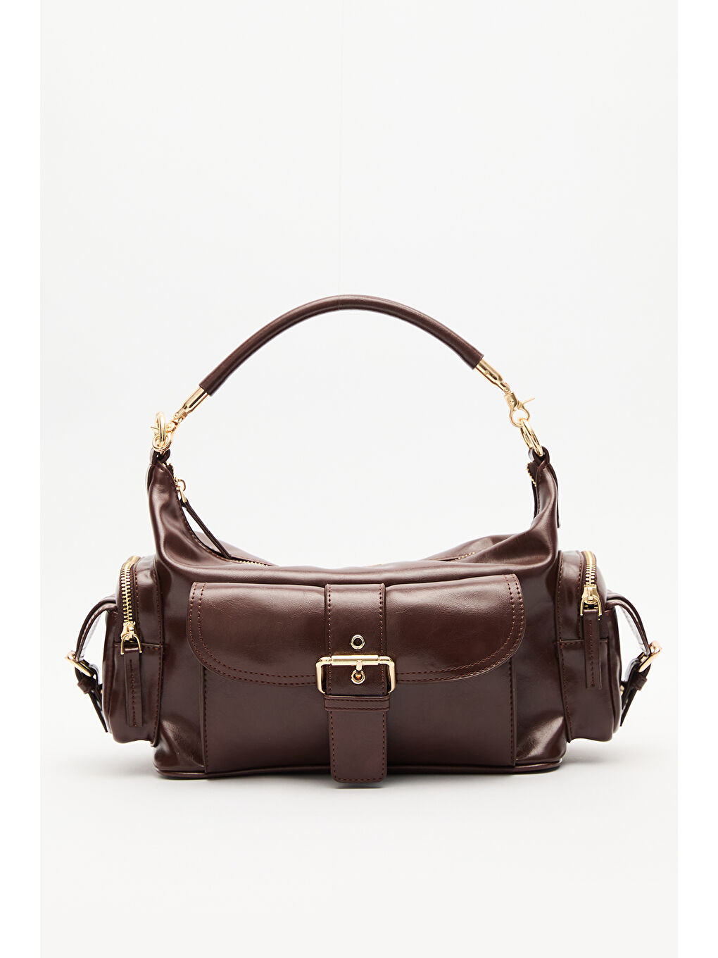 Mıca Tokalı Çanta Kahverengi-4