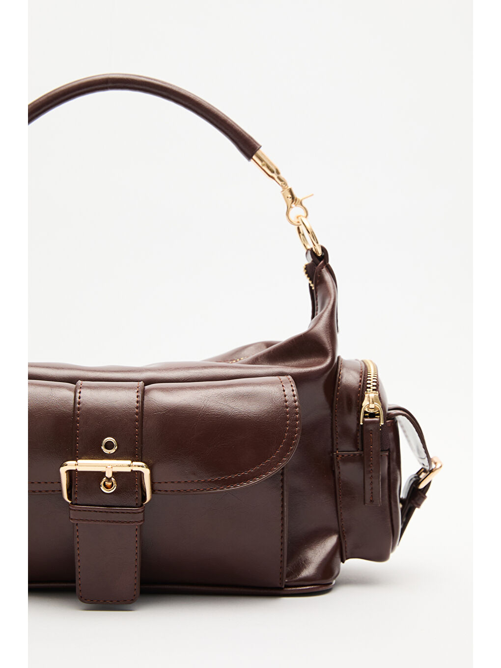 Mıca Tokalı Çanta Kahverengi-5