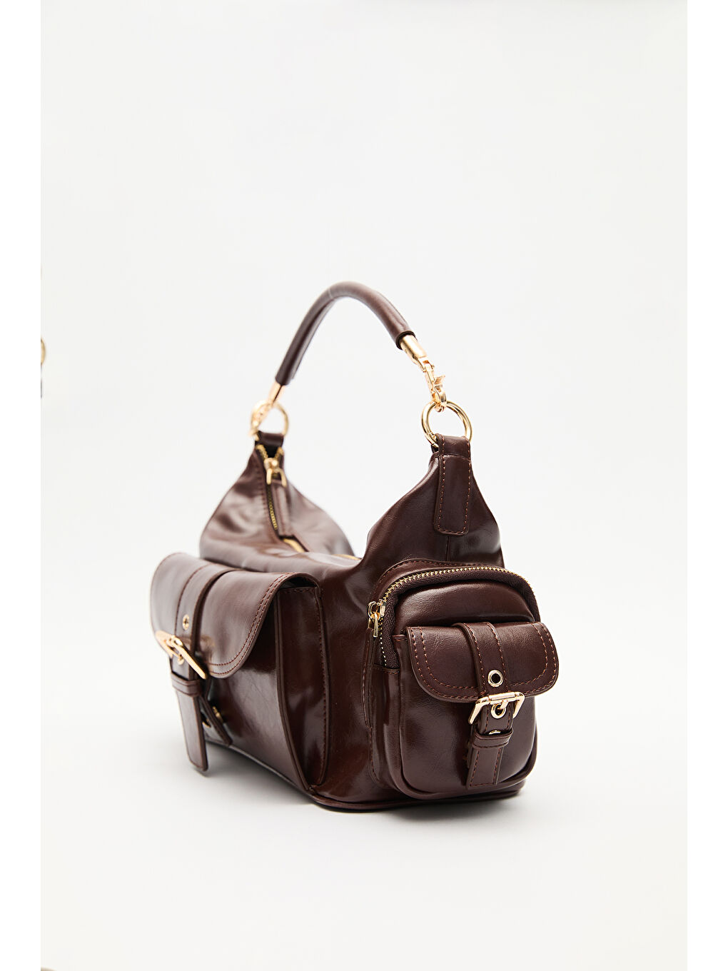 Mıca Tokalı Çanta Kahverengi-6