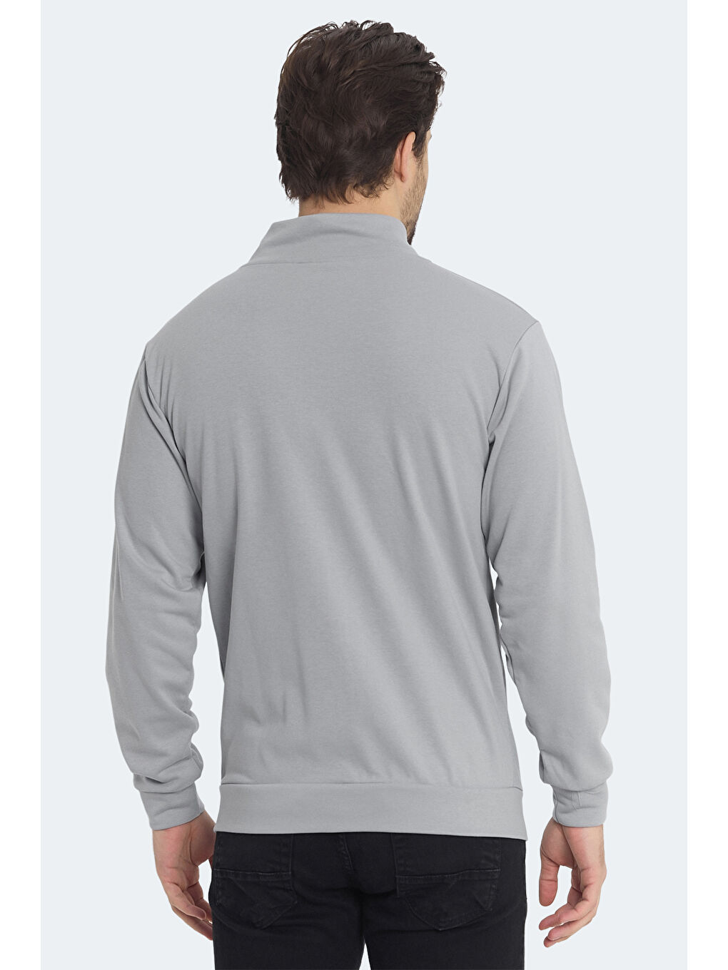 KAGISONA Erkek Fermuarlı Sweatshirt Gri-1