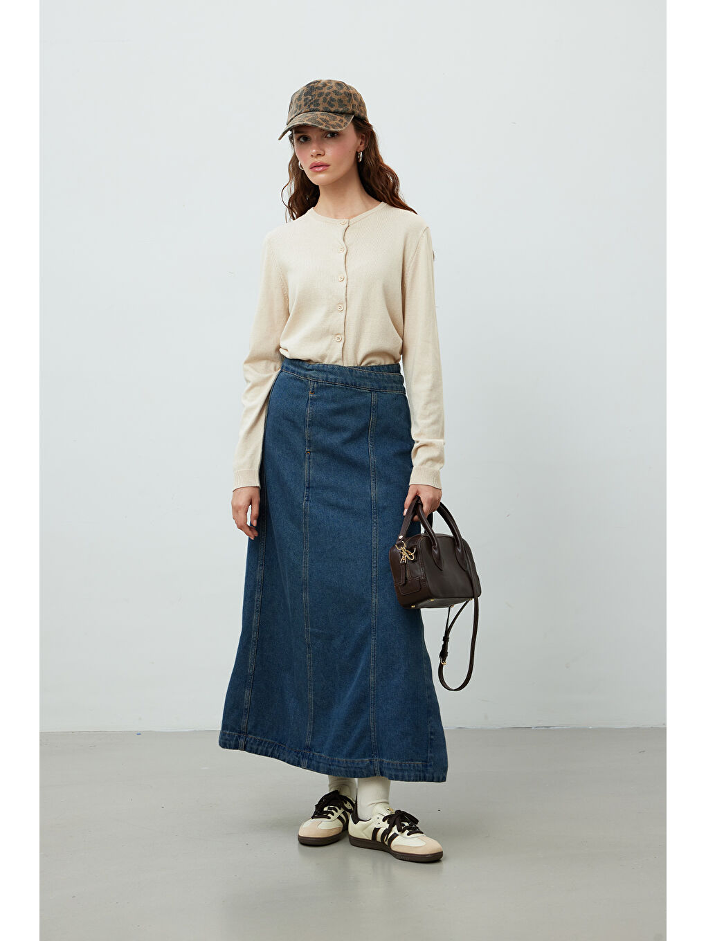 Anvelop Denim Etek Mavi