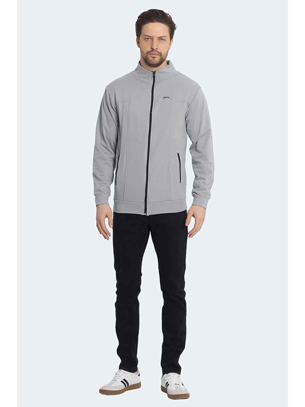 KAGISONA Erkek Fermuarlı Sweatshirt Gri-6