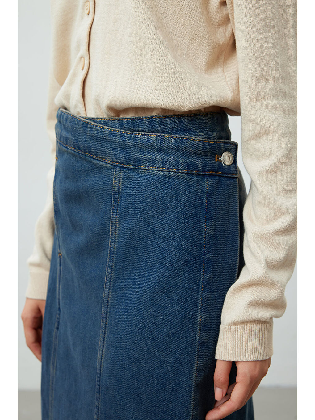 Anvelop Denim Etek Mavi-1