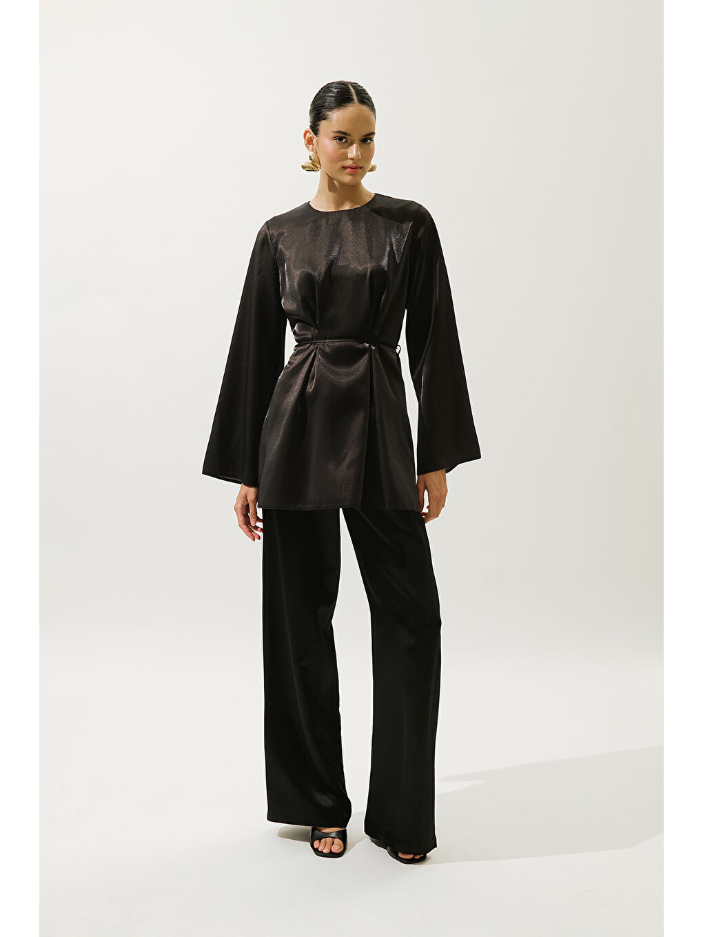 Hana Organze Bluz Siyah-1