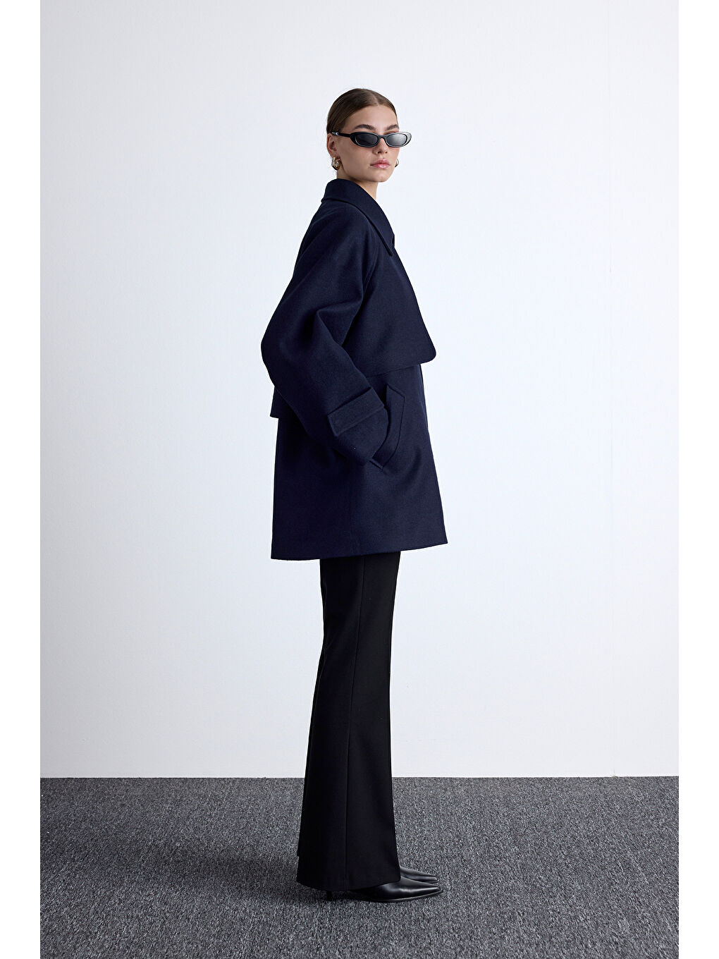 Mari Kruvaze Trenç Kaban Lacivert-5