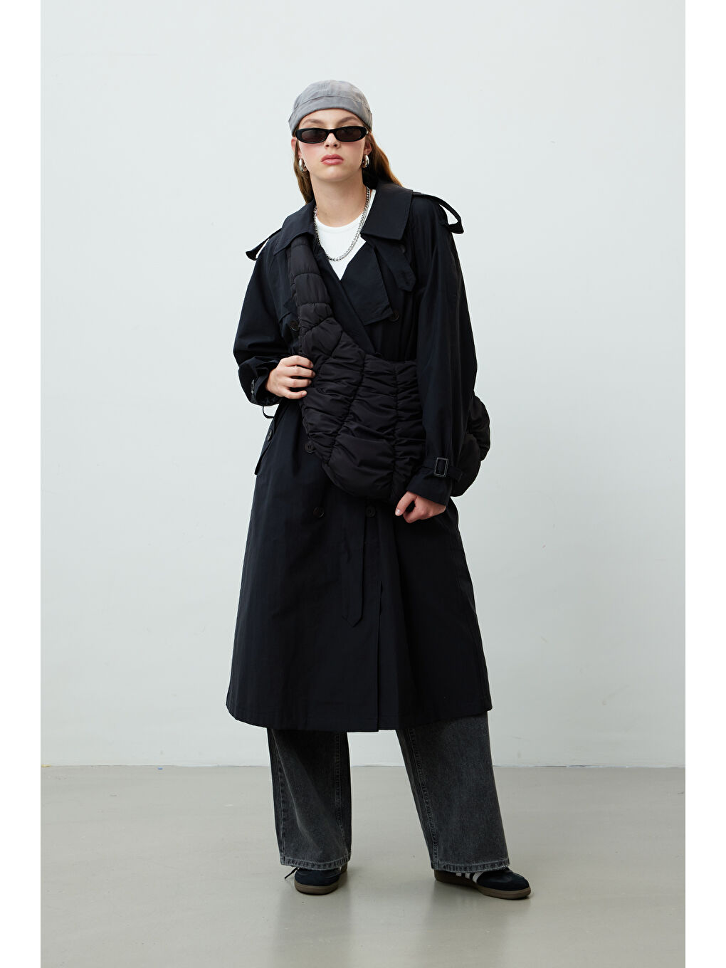 Kopenhag Oversize Trençkot Siyah