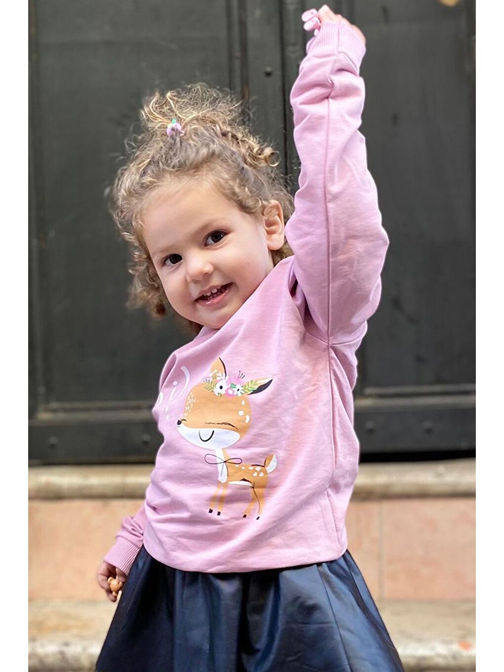 Breeze Lila Kız Bebek Sweatshirt Sevimli Ceylan Taçlı Ceylancık Baskılı Lila (1.5 Yaş) - 2