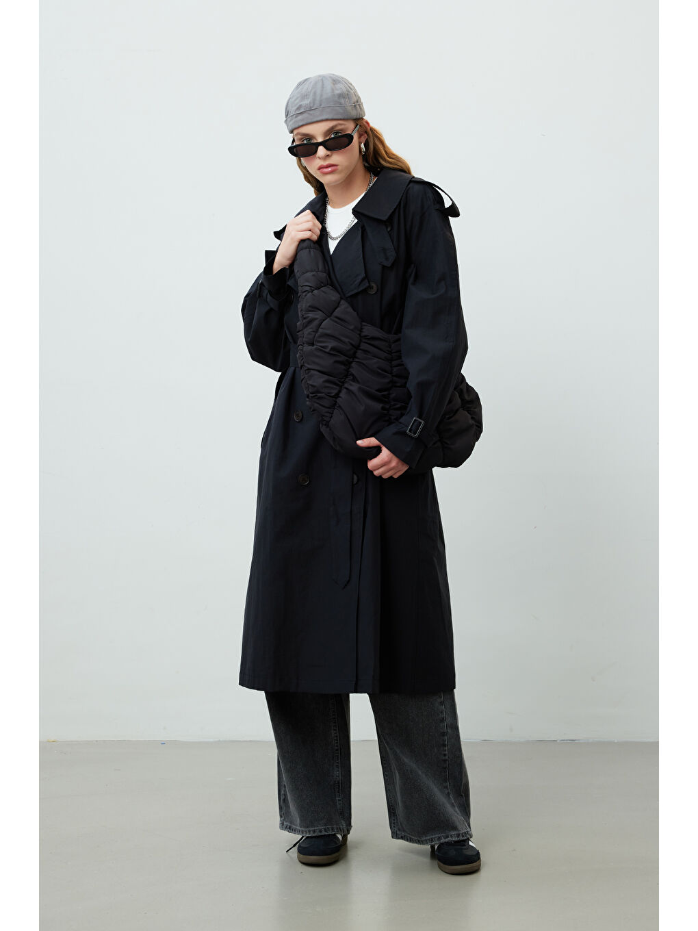 Kopenhag Oversize Trençkot Siyah-1