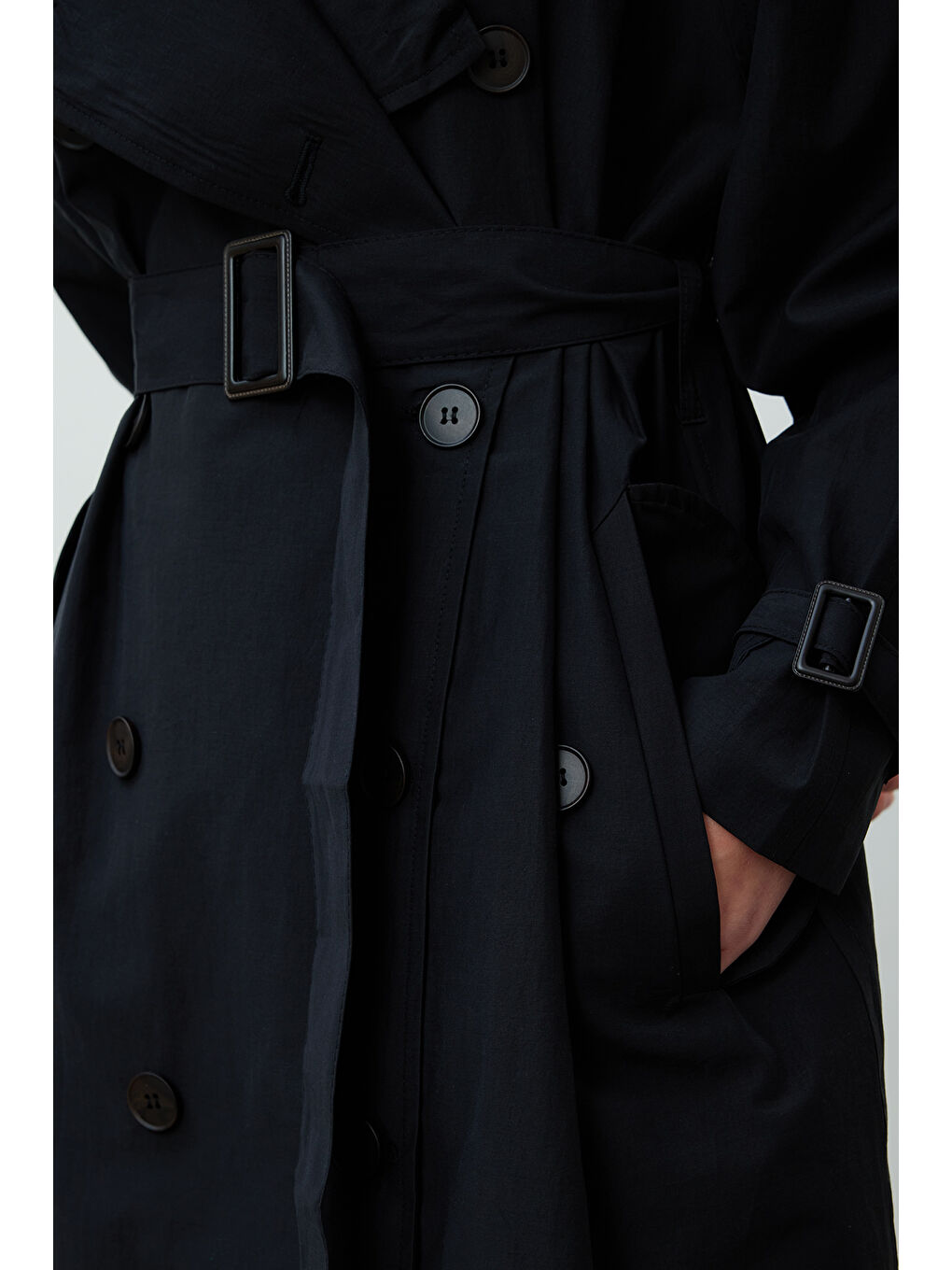 Kopenhag Oversize Trençkot Siyah-4