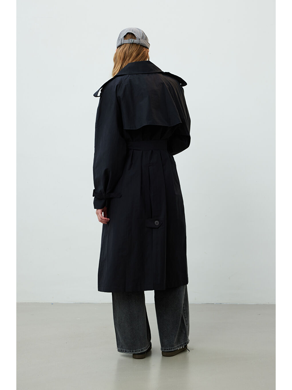 Kopenhag Oversize Trençkot Siyah-5