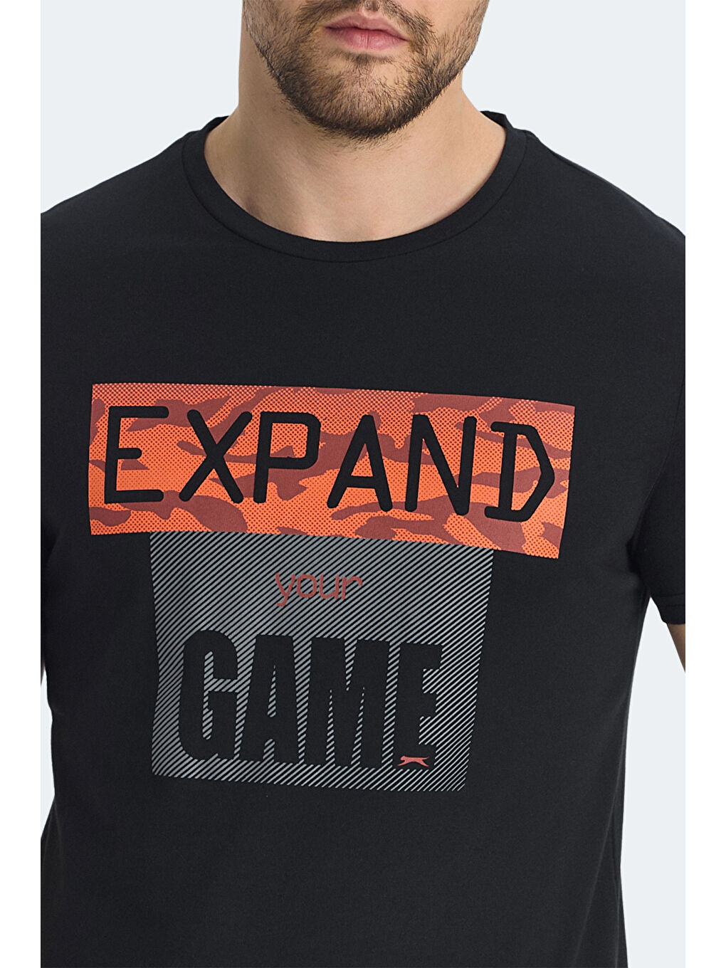 RAVA Erkek Baskılı Siyah Tişört-4