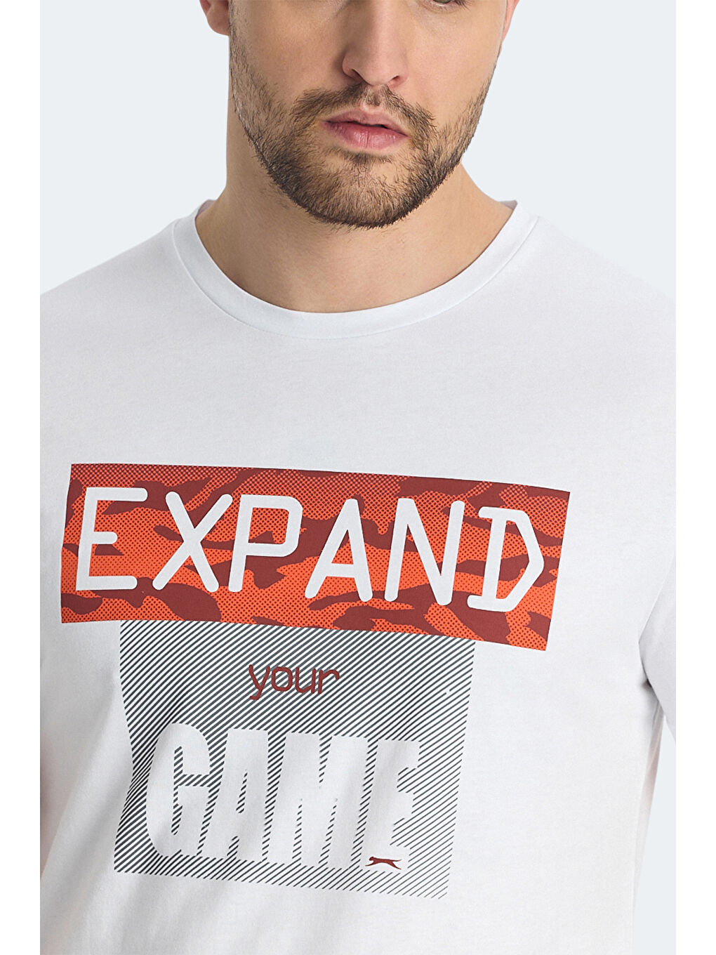 RAVA Erkek Baskılı Beyaz Tişört-4