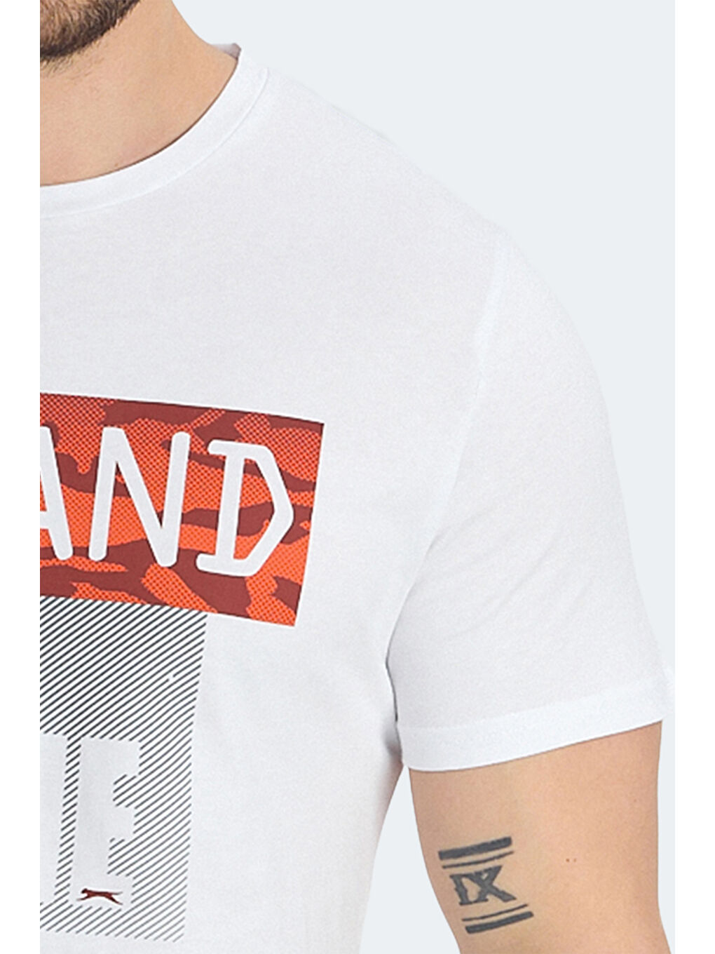 RAVA Erkek Baskılı Beyaz Tişört-5