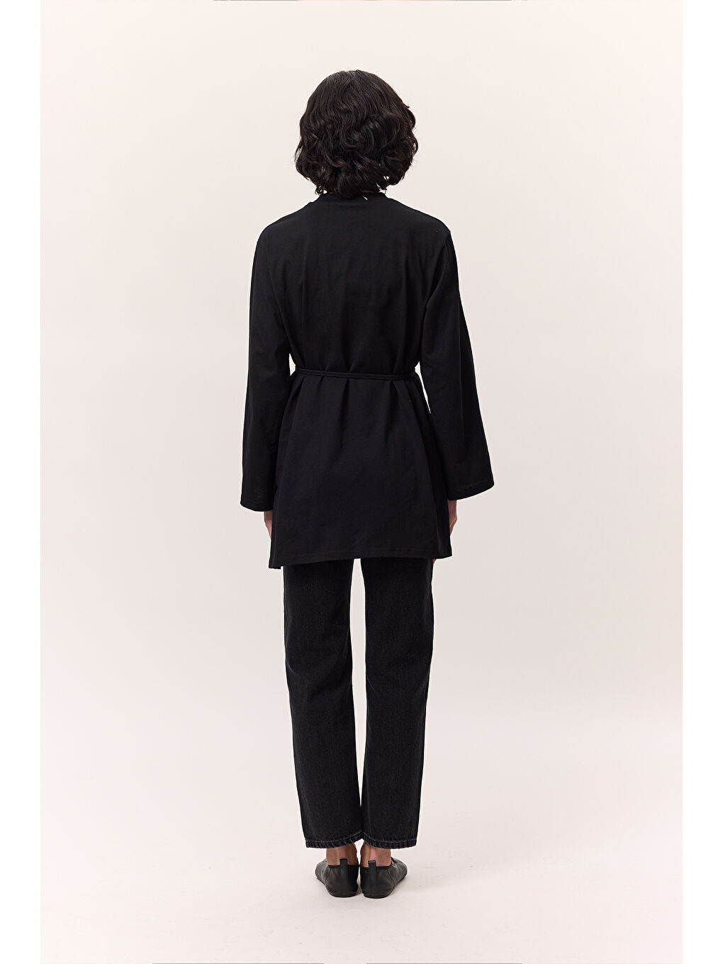 Bağlama Detaylı Oversıze Tshırt Siyah-6