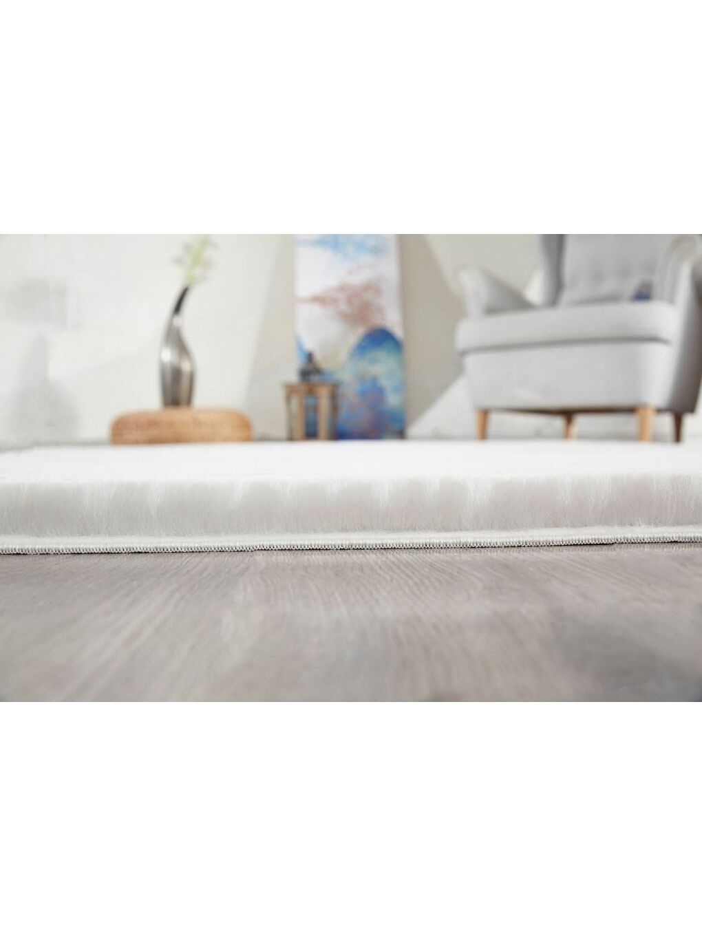 Beyaz Kürk Halı 160x220 Optik-1