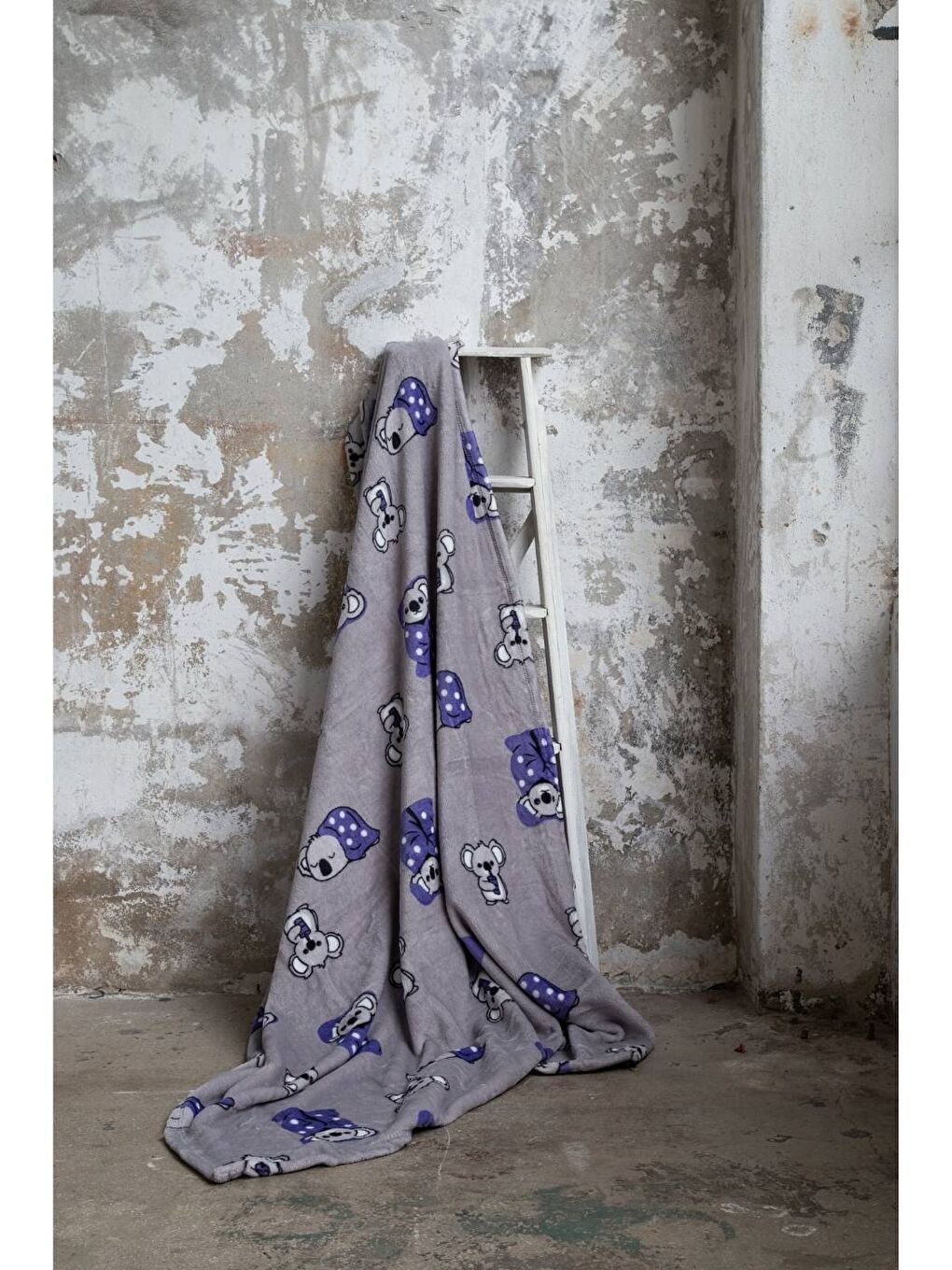 Wellsoft Tek Kişilik Battaniye Koala Bear Mor