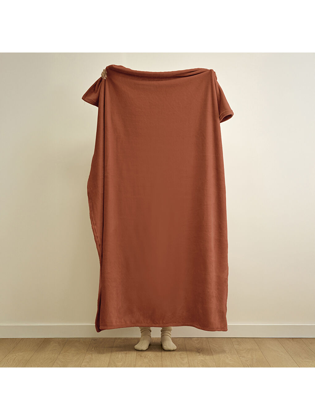 Kahverengi Shelly Wellsoft Tv Battaniyesi Kiremit (140x190 cm)-2