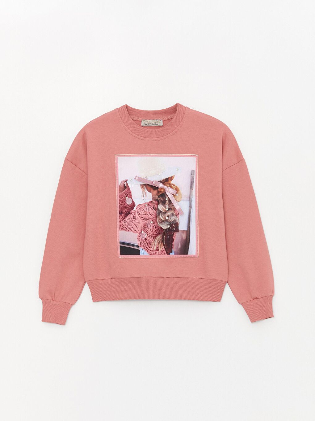 Pembe Kız Çocuk Aksesuarlı Kız Detay Sweatshırt