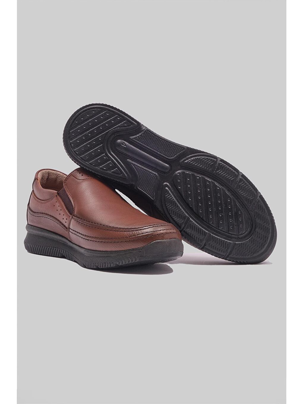 Kahverengi Soft Lithe 4373 Hakiki Yumuşak Deri Ve Rahat Büyük Numara Günlük Ayakkabı 45-46-47-48-3