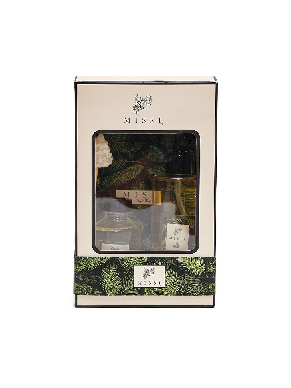 Yeşil Yılbaşı Amber Wood Hediye Seti (Oda Kokusu- Oda Spreyi-Kokulu Zarf)-1