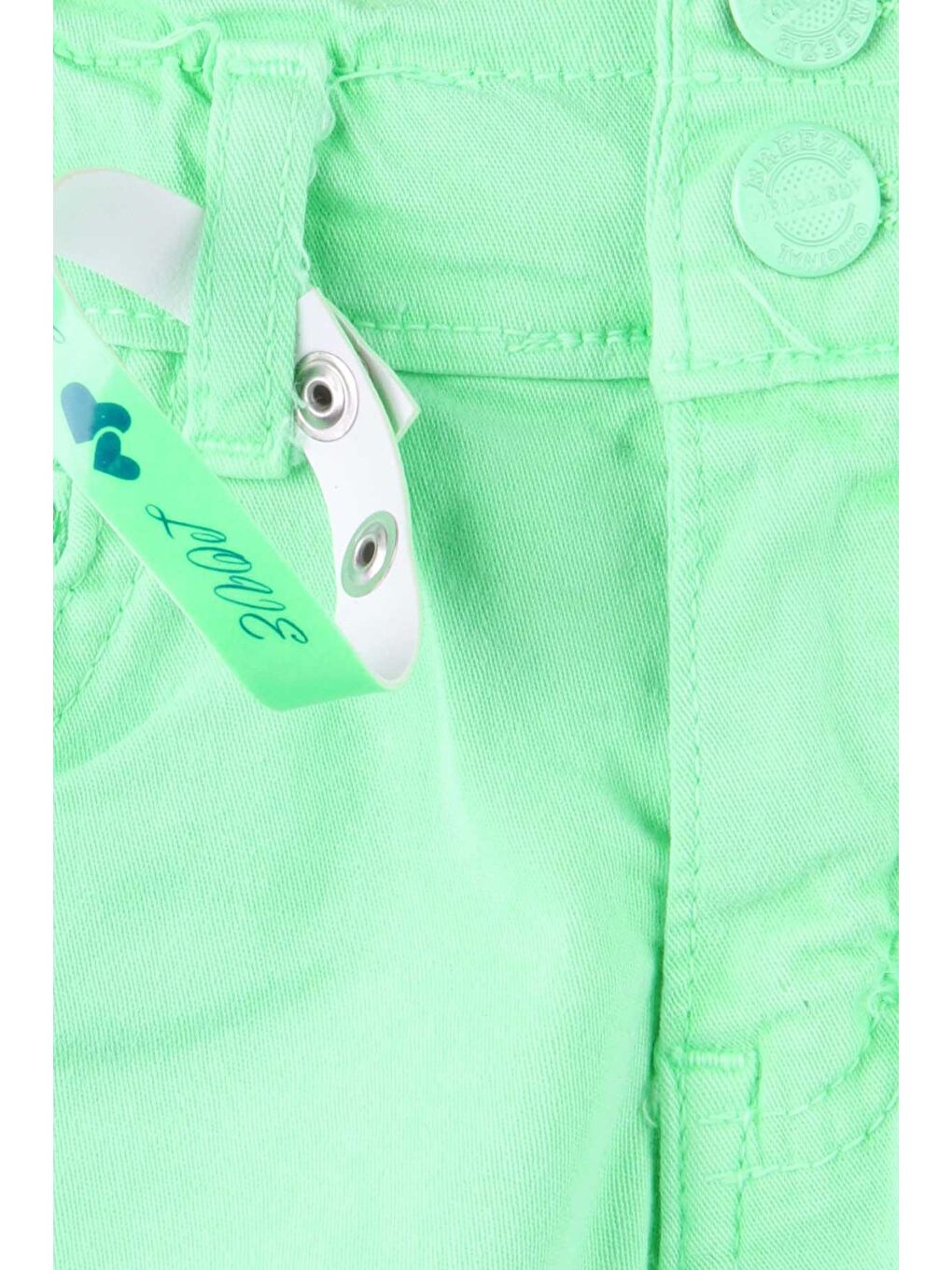 Kız Çocuk Gabardin Şort Bileklikli Neon Yeşil (8-14 Yaş)-2