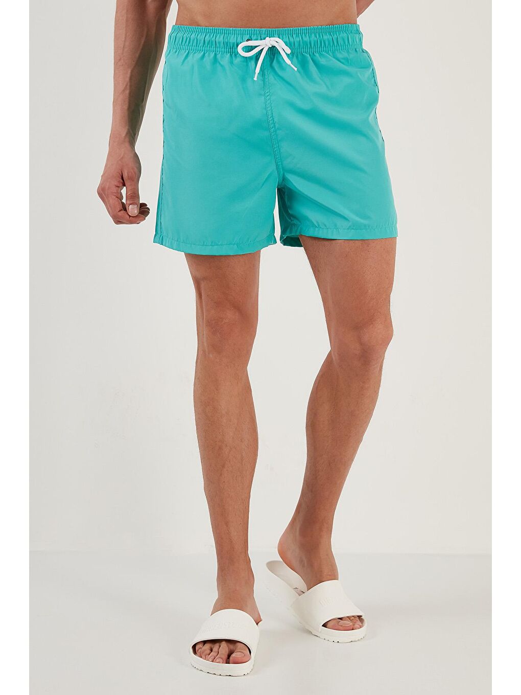 Turkuaz Deniz Şortu Belden Bağlamalı Mayo Short 3800350