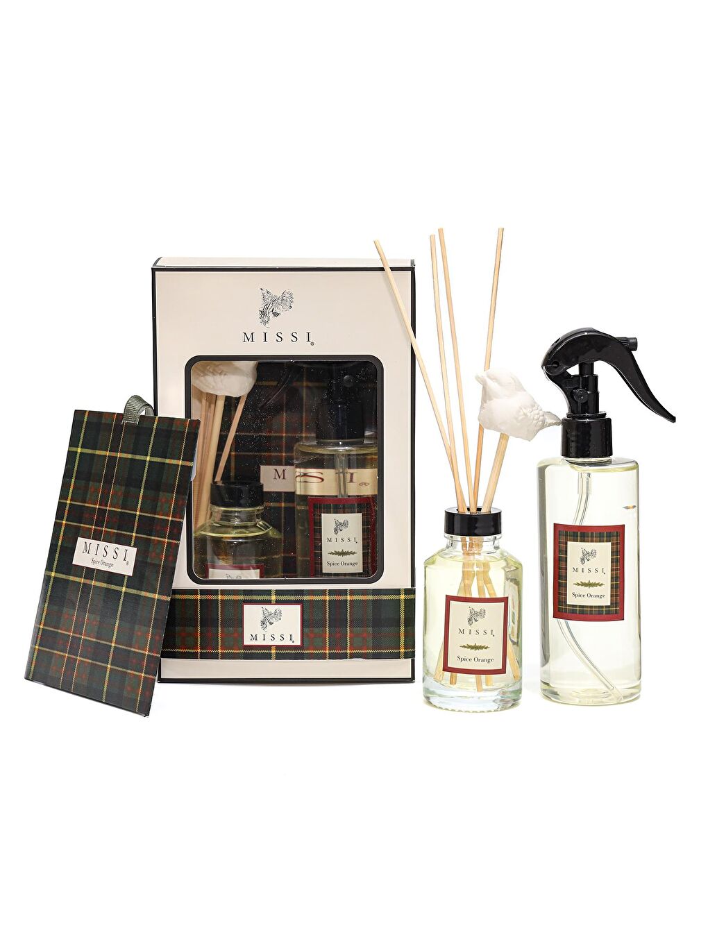 Kırmızı Yılbaşı Spice Orange Hediye Seti (Oda Kokusu- Oda Spreyi-Kokulu Zarf)