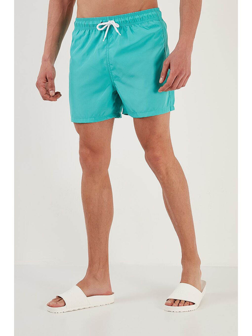 Turkuaz Deniz Şortu Belden Bağlamalı Mayo Short 3800350-1