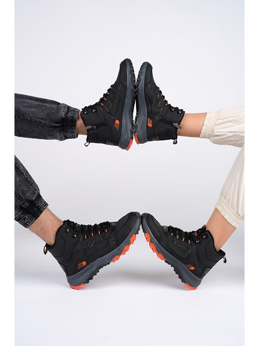 Siyah İZLAND Unisex Trekking Outdoor Bağcıklı Yandan Fermuarlı Kışlık Bot-4