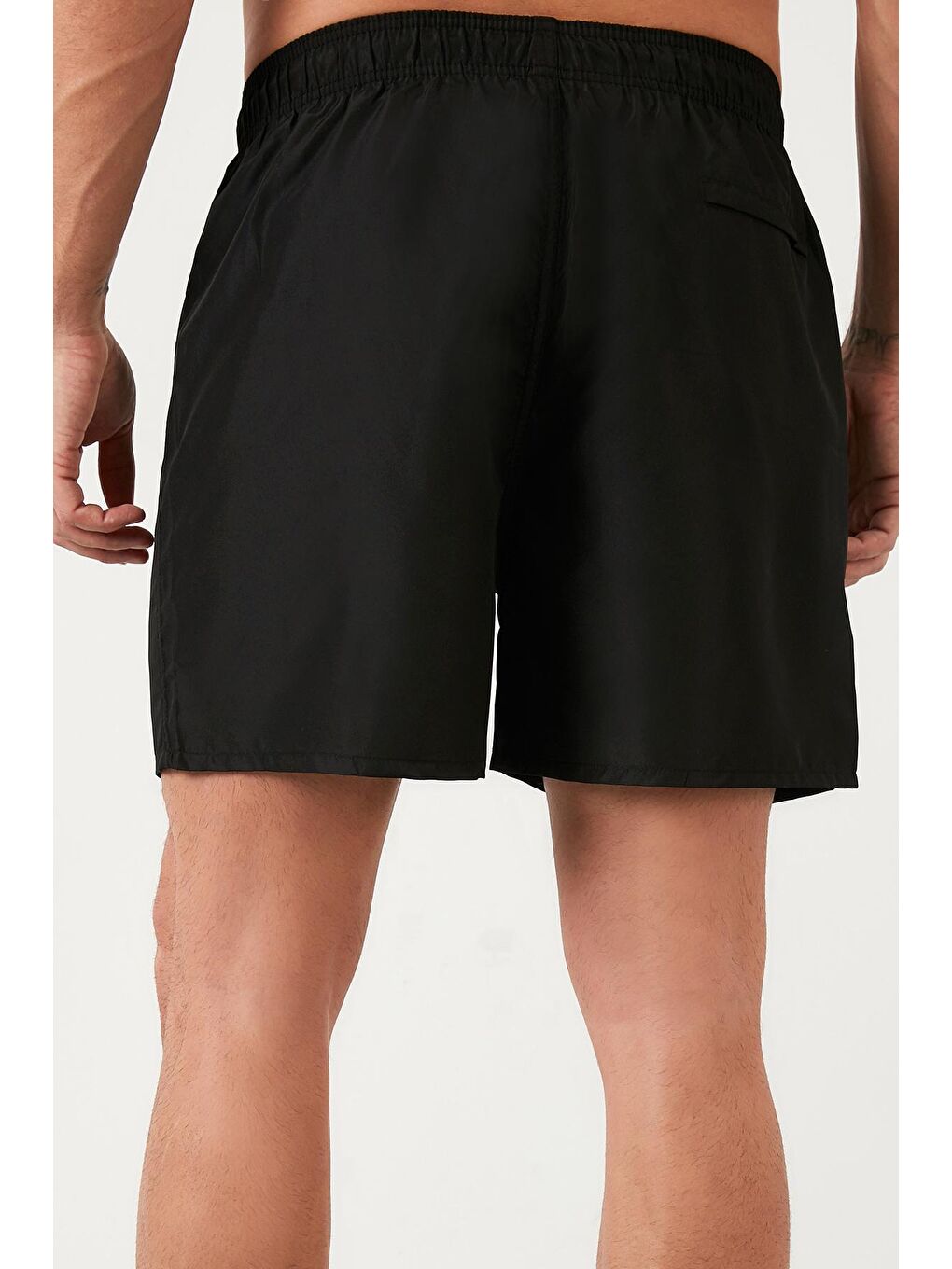 Siyah Deniz Şortu Belden Bağlamalı Erkek Mayo Short 3800350-1