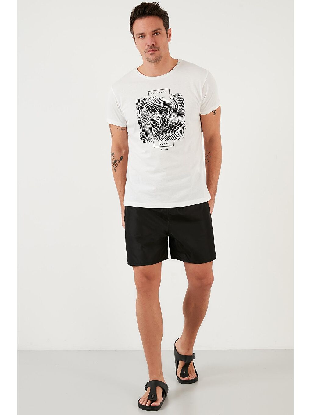 Siyah Deniz Şortu Belden Bağlamalı Erkek Mayo Short 3800350-2