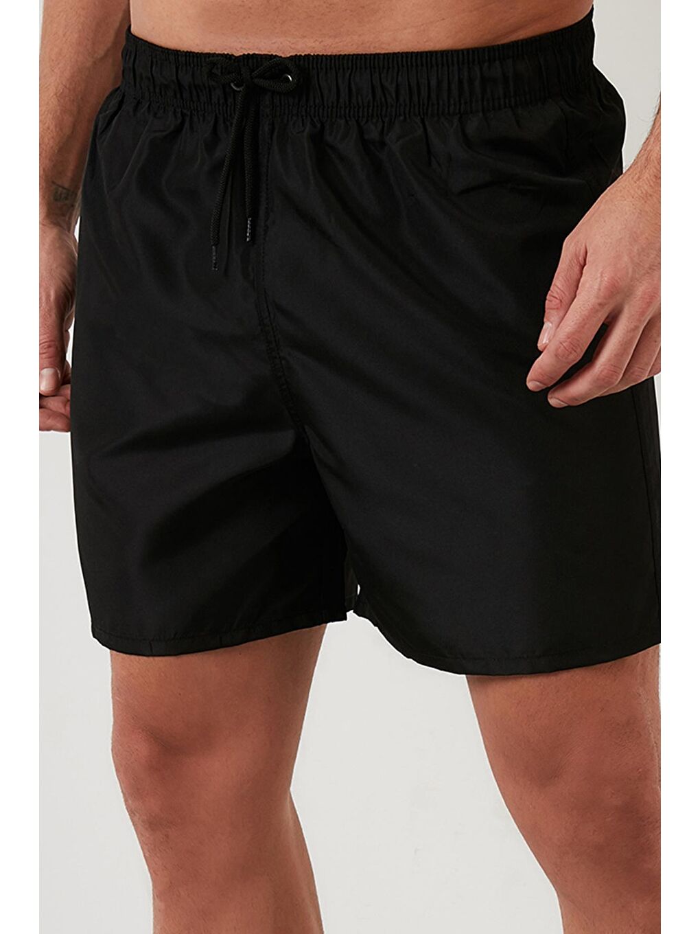Siyah Deniz Şortu Belden Bağlamalı Erkek Mayo Short 3800350-3