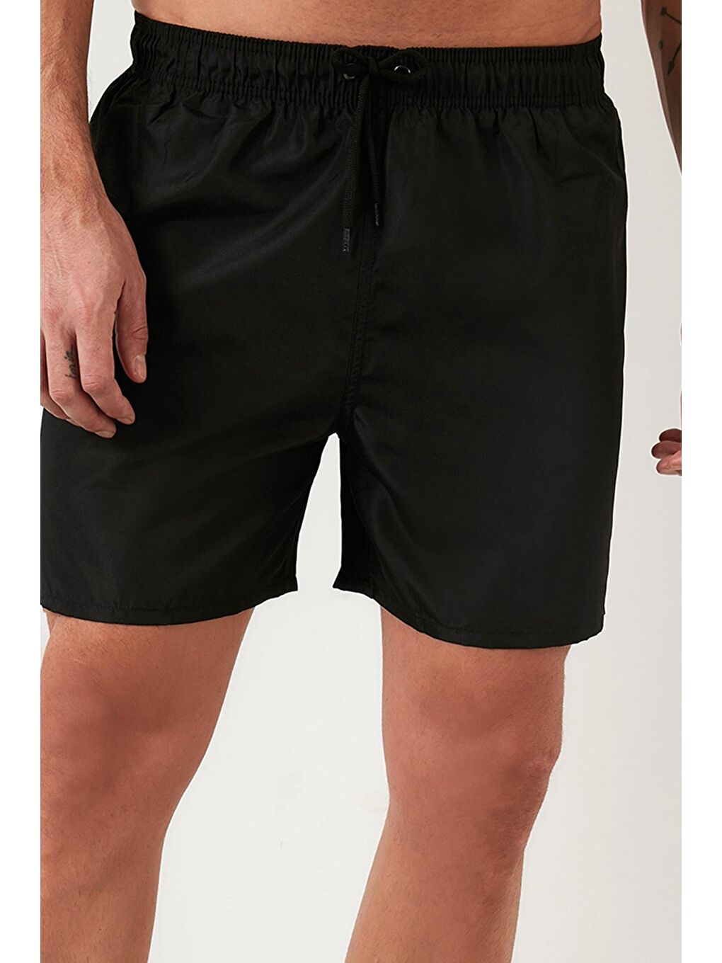 Siyah Deniz Şortu Belden Bağlamalı Erkek Mayo Short 3800350-4