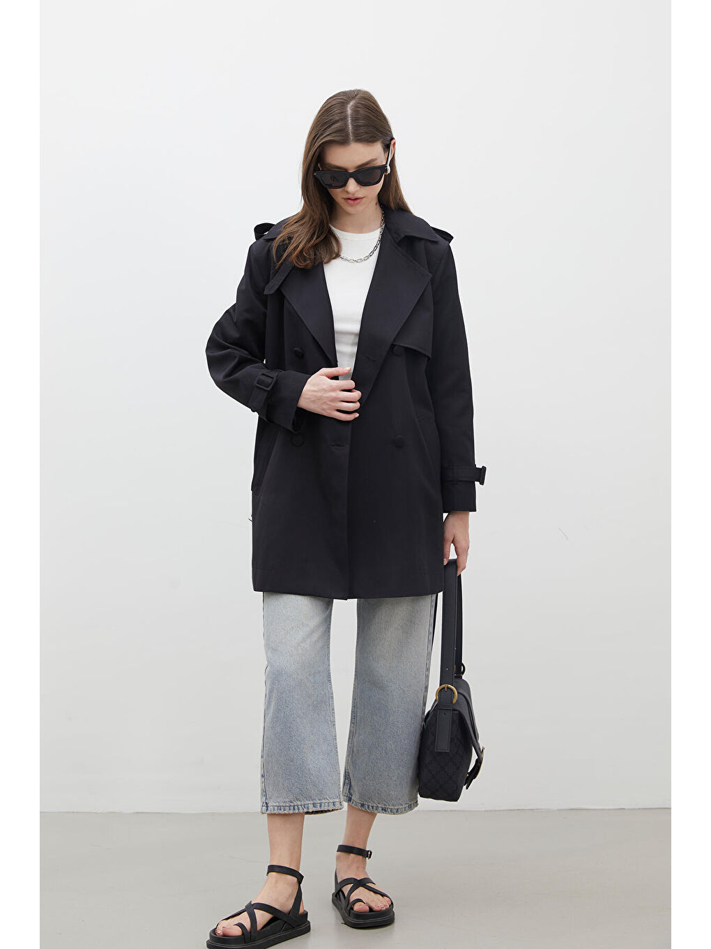 Chelsea Kruvaze Trençkot Siyah-1