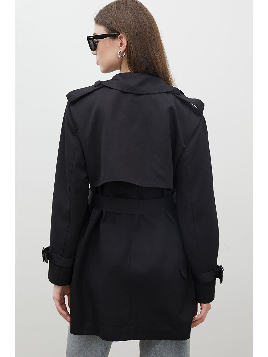 Chelsea Kruvaze Trençkot Siyah-6