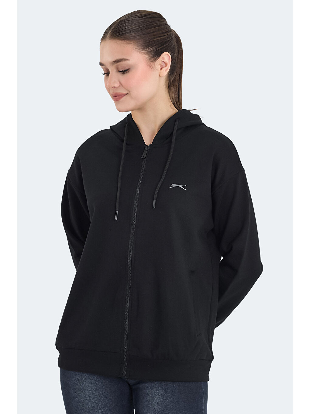 KATHLEENA IN Kadın Oversıze Siyah Sweatshırt-2