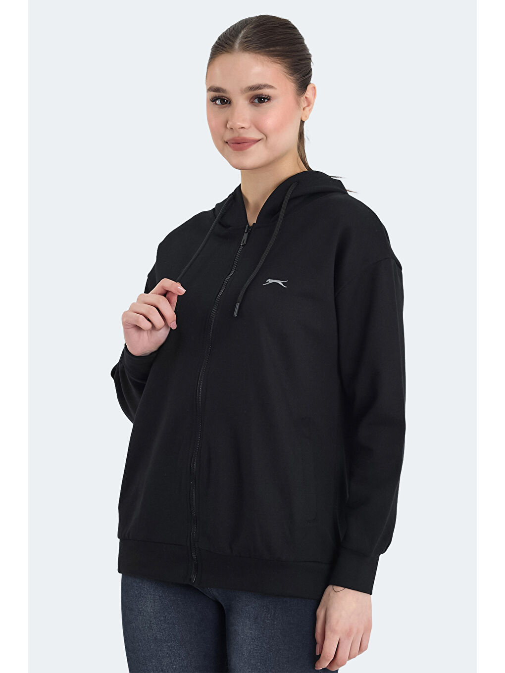 KATHLEENA IN Kadın Oversıze Siyah Sweatshırt-3