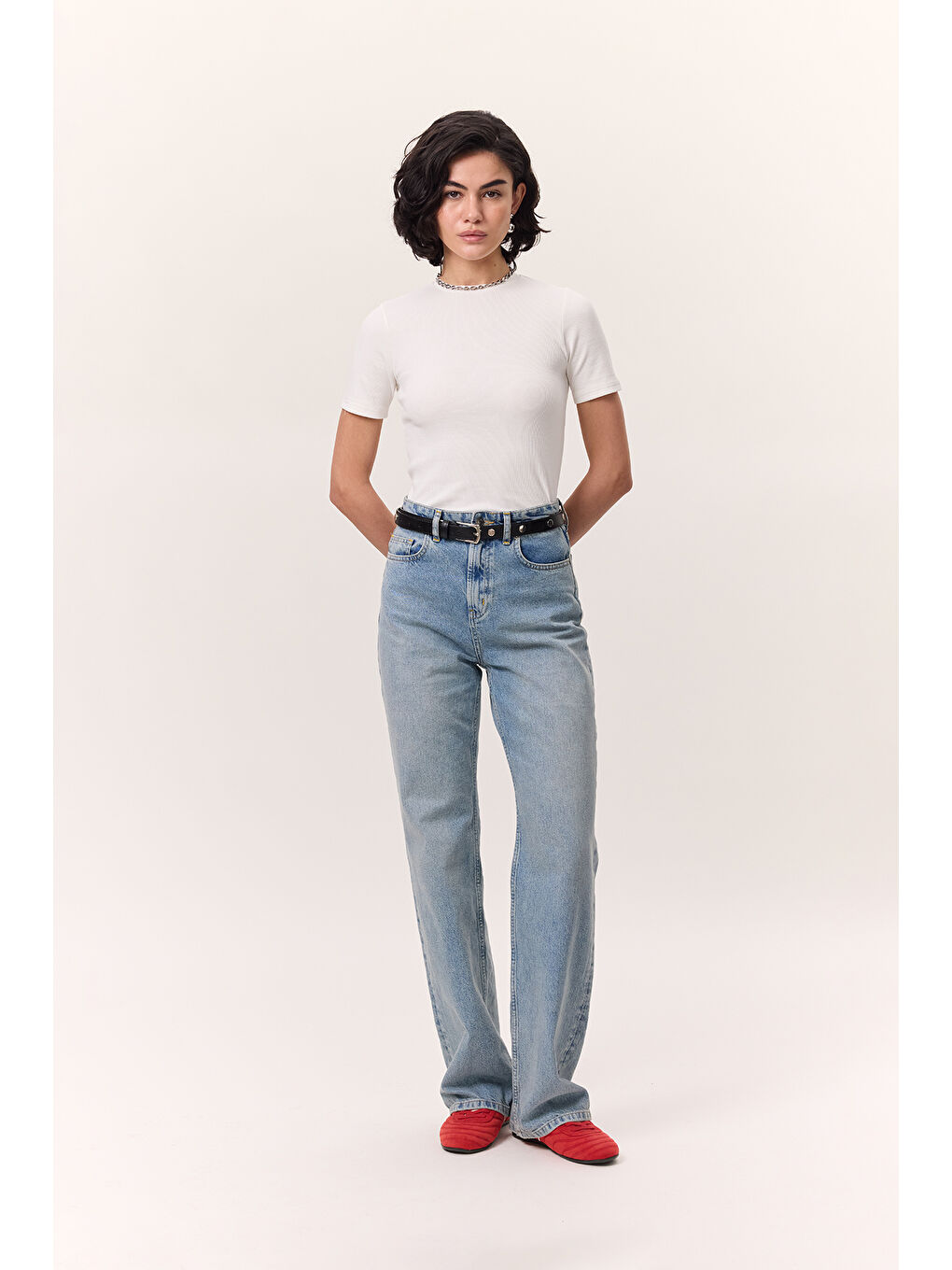 Kısa Kollu Rıbana Body Ekru-3