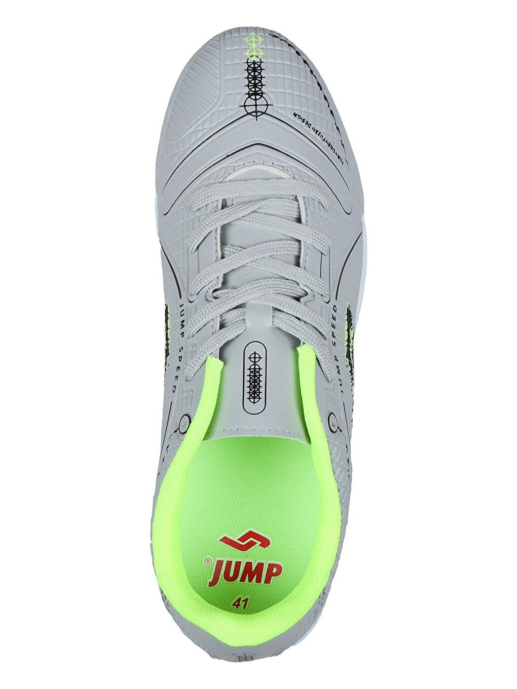 Jump Gri-Yeşil 28006 Açık Gri - Neon Yeşil Halı Saha Krampon Futbol Ayakkabısı - 2