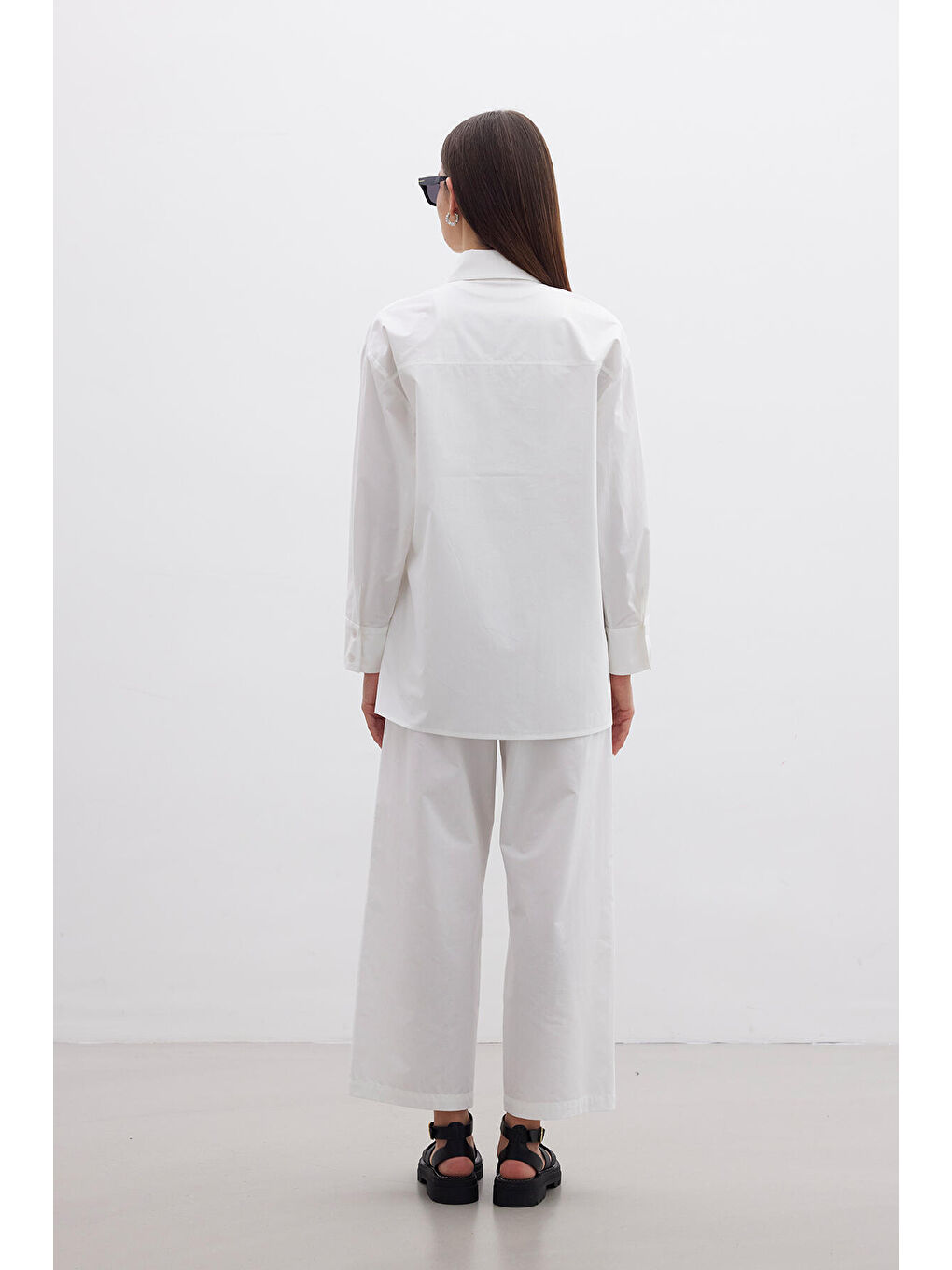 Kruvaze Kapama Premium Gömlek Ekru-5