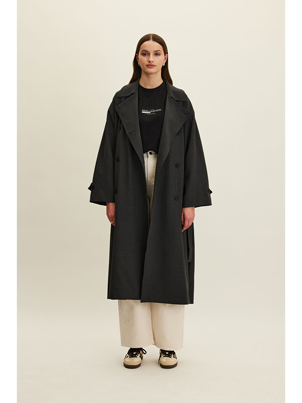 Nicola Kruvaze Trençkot Antrasit-5