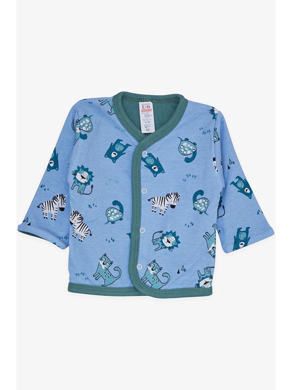 Erkek Bebek Hastane Çıkışı 8 li Sevimli Hayvancıklar Desenli Mavi (0-3 Ay)-2