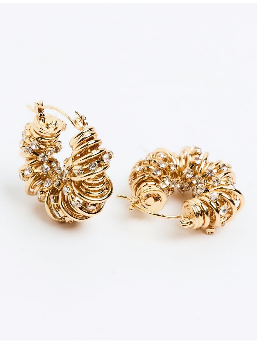 Sarı Altın Tel Figürlü Halka Küpe-1