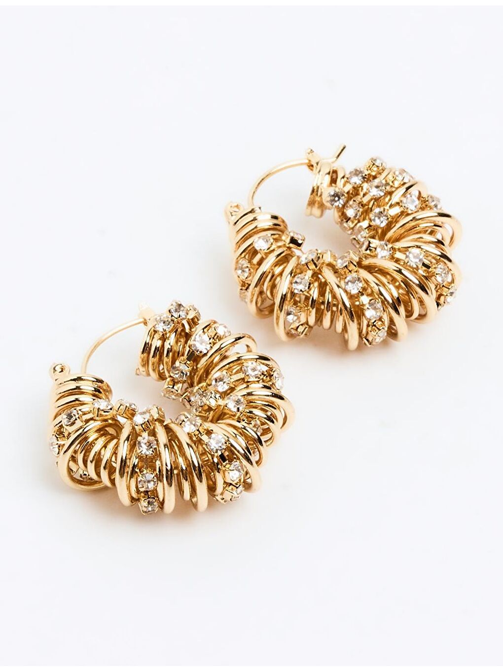 Sarı Altın Tel Figürlü Halka Küpe-2