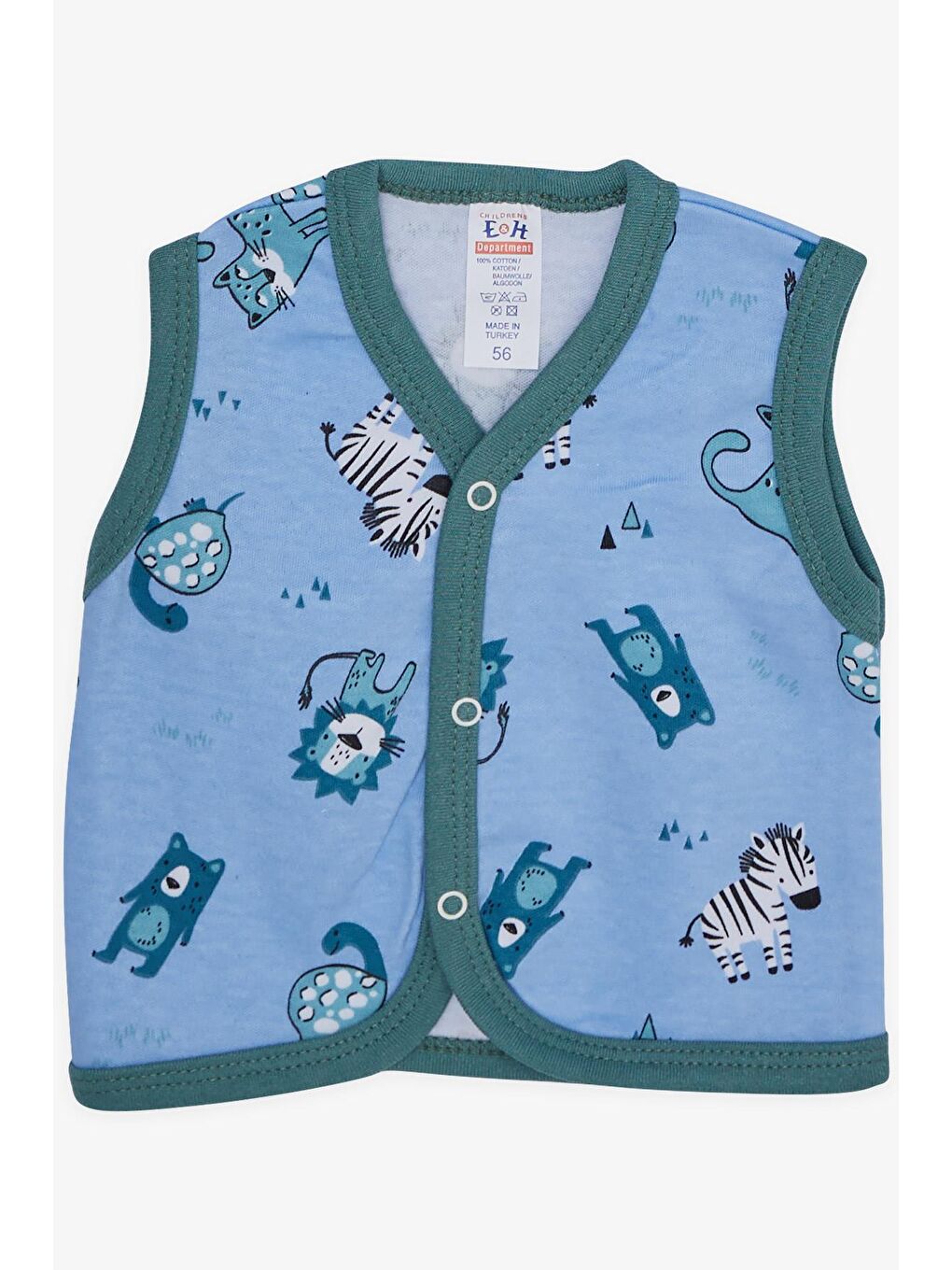 Erkek Bebek Hastane Çıkışı 8 li Sevimli Hayvancıklar Desenli Mavi (0-3 Ay)-4