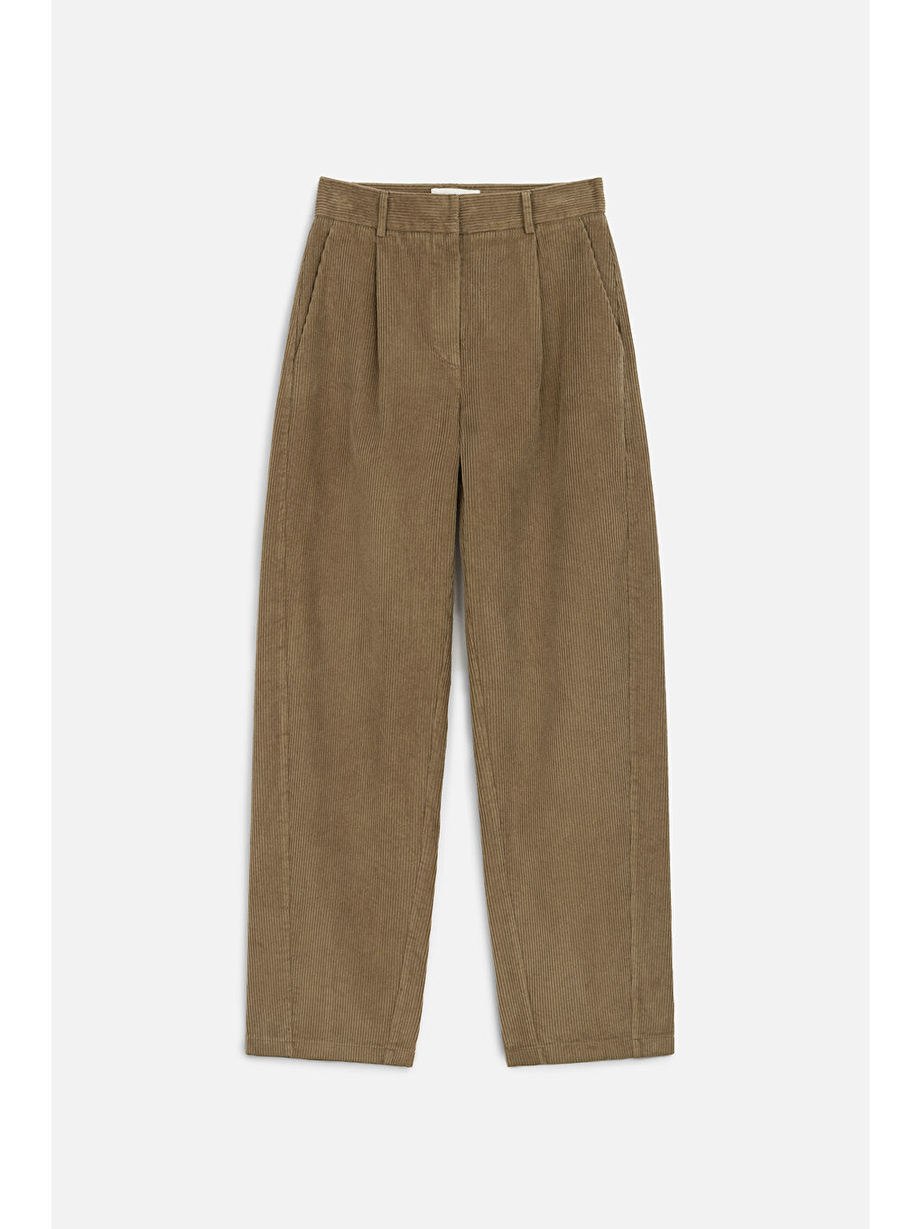 Kahverengi Fitilli Kadife Baggy Pantolon Camel-1